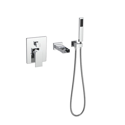 wall-mounted rain shower faucet with pressure balanced valve