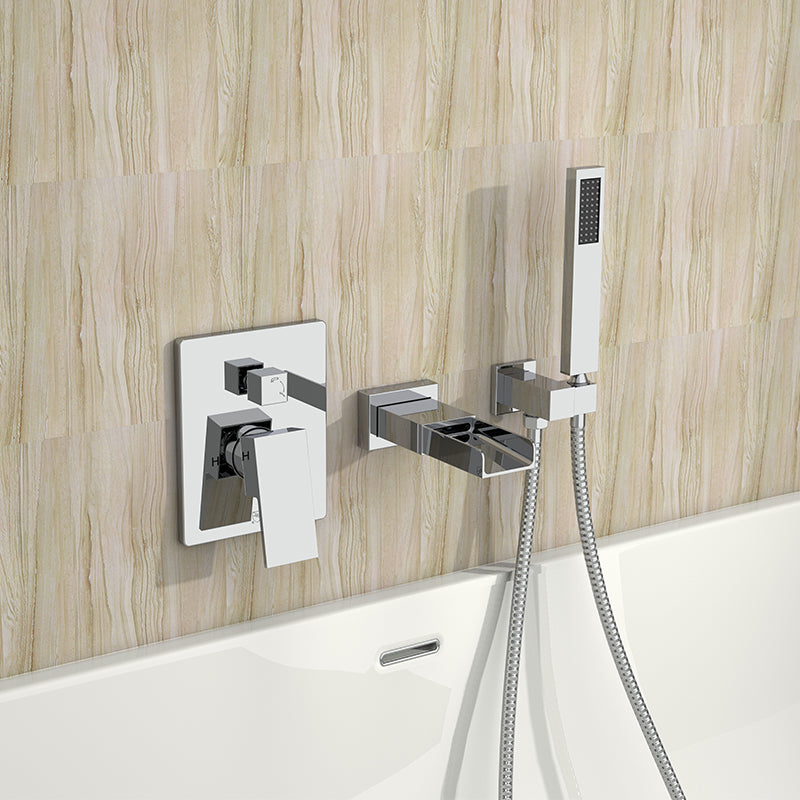 wall-mounted rain shower faucet with pressure balanced valve