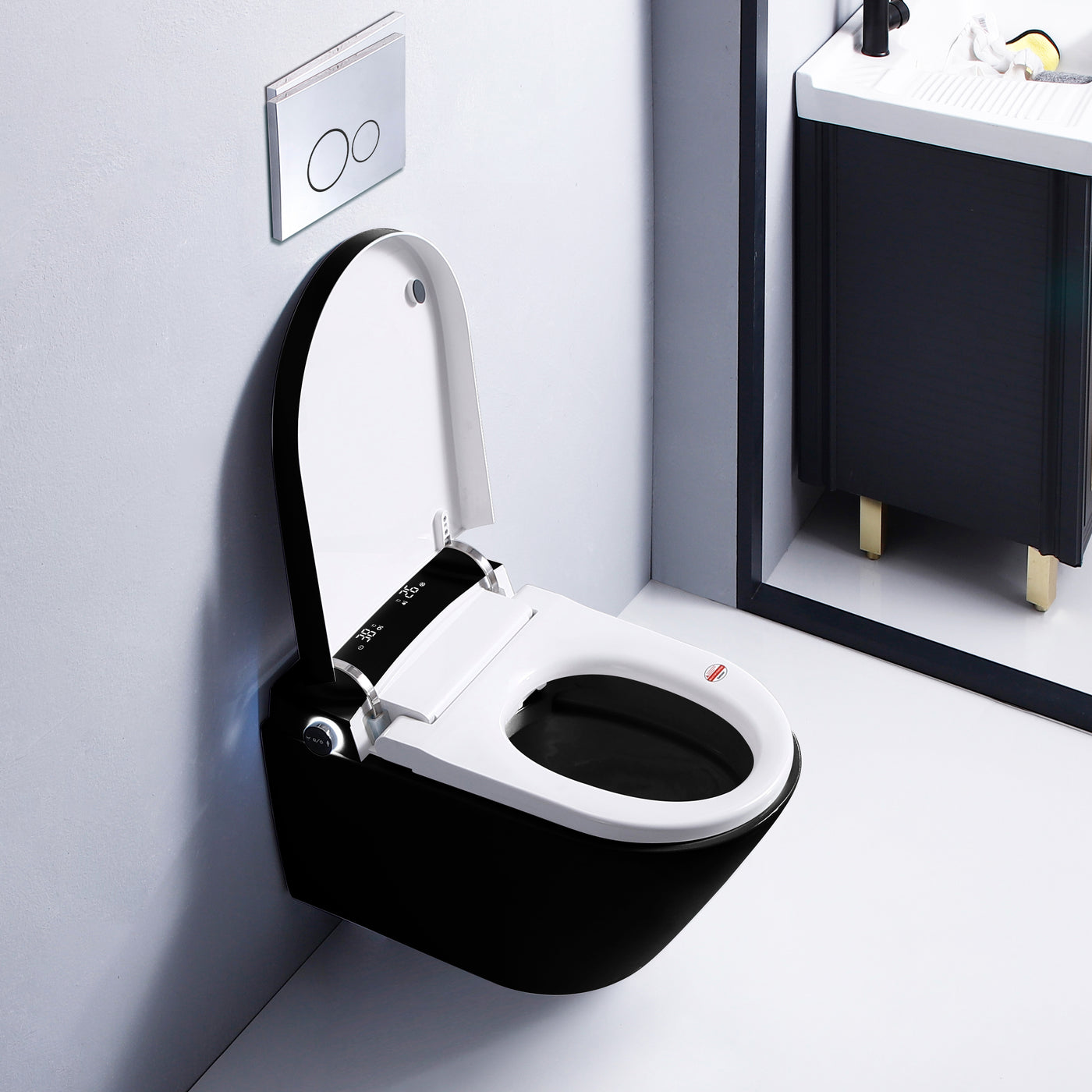 Black Wall Hung  Fully Automatic smart toliet